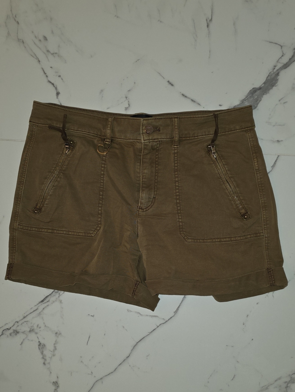 White House Black Market Taupe Utility Shorts Size 10
